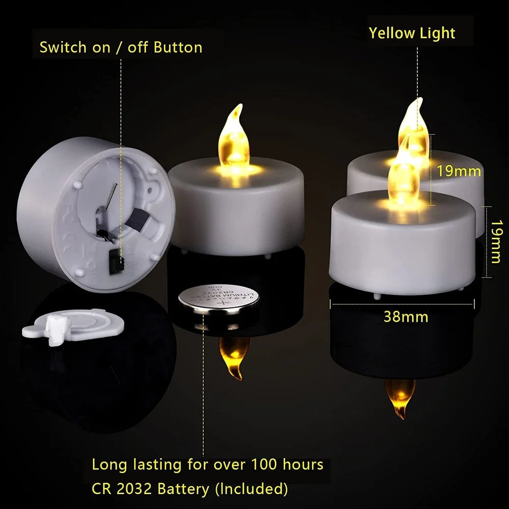 Battery Operated LED Candle Tealight Diya for Home Decor & Diwali Lights Decorative Lights for Home (12 Pieces)