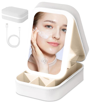 GlowBox Jewellery Organizer with LED Vanity Mirror