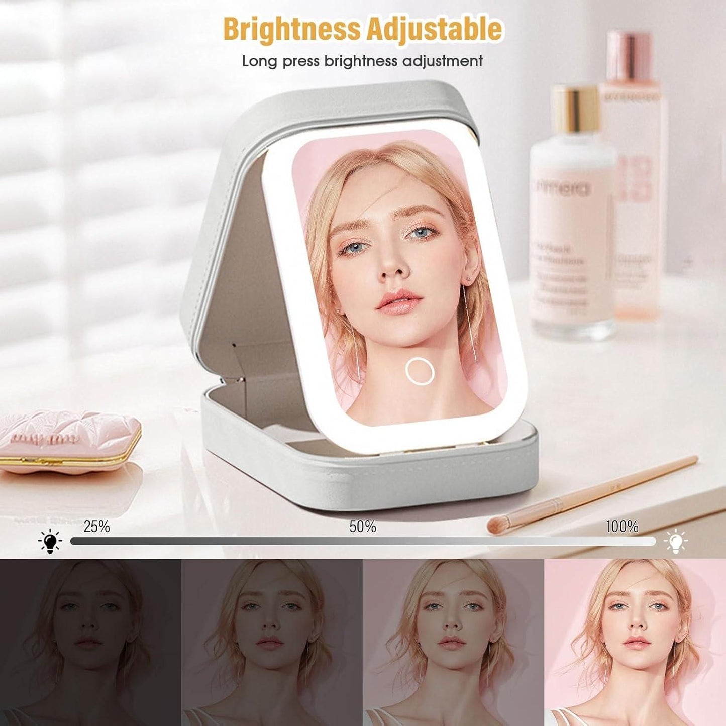 GlowBox Jewellery Organizer with LED Vanity Mirror