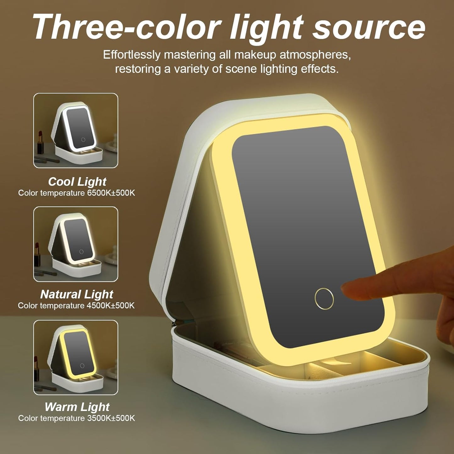 GlowBox Jewellery Organizer with LED Vanity Mirror