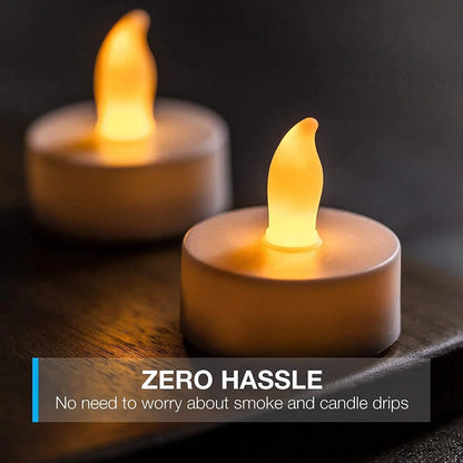 Battery Operated LED Candle Tealight Diya for Home Decor & Diwali Lights Decorative Lights for Home (12 Pieces)