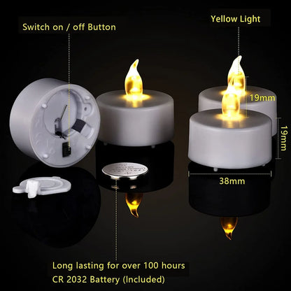 Battery Operated LED Candle Tealight Diya for Home Decor & Diwali Lights Decorative Lights for Home (12 Pieces)
