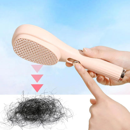 Telescopic Massage Comb Self Cleaning Brush One Click Cleaning Comb One Pull Clean Hairbrush